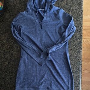 Athleta blue Hooded Long Sleeve sweatshirt dress